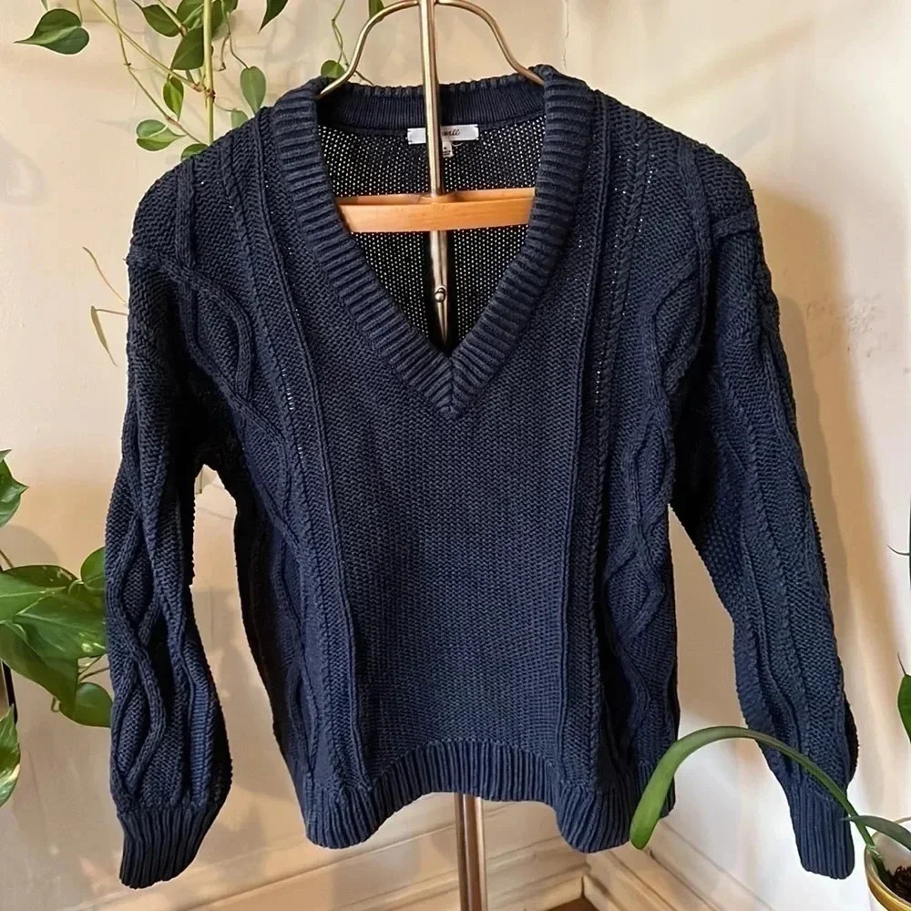 Madewell Navy V-Neck Sweater